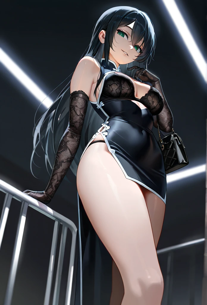 (Highest quality、Masterpiece、Very detailed、4K)、One Woman、Bunny girl、Black tights、stand、front