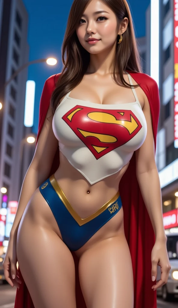Supergirl in the style of Spider-Man, masterpiece, best quality, abstract, psychedelic, neon, (honeycomb pattern), (creative:1.3), sy3, SMM, fantasy00ddetailed face, detailed lips, detailed eyes, more skin, double eyelids, dark brown hair, (huge breasts: 1.5), (tight shirt, rain-soaked shirt), (shorts), ( Nipple shape is clearly visible), perfect body, (wet body: 1.5), sexy pose, sexy expression, dynamic pose, make eye contact with the camera