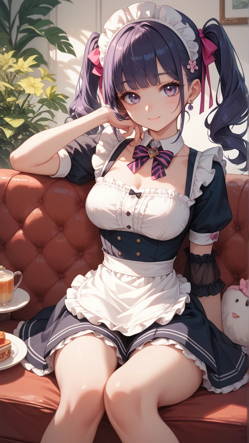 (from below:1.2),(from side:0.9), ((beautiful Face)), (Close-Up:0.6), ((looking at viewer, holding a icecream)),(Italian sweets magazine cover:1.4), highest quality、(real、photorealistic:1.5),(ultra high resolution,dark green hair,long hair,side ponytail,hair between eyes,bangs, (beret, black Military uniform, bulletproof jacket, open clothes, cleavage:1.4, midriff, black perfect medium skirt, black thighhighs, thigh strap, fingerless gloves, single glove:1.2), (double breasted,under bust:1.2), sitting at a table, cute, visual of a cute girl, cute girl, eating cakes, young girl, guweiz, high quality anime artstyle, anime girl, artwork in the style of guweiz, beautiful girl, pretty girl, official artwork,(with sparkling eyes and a contagious smile),her thin pubic hair, looking at viewer, pose muy sexy"