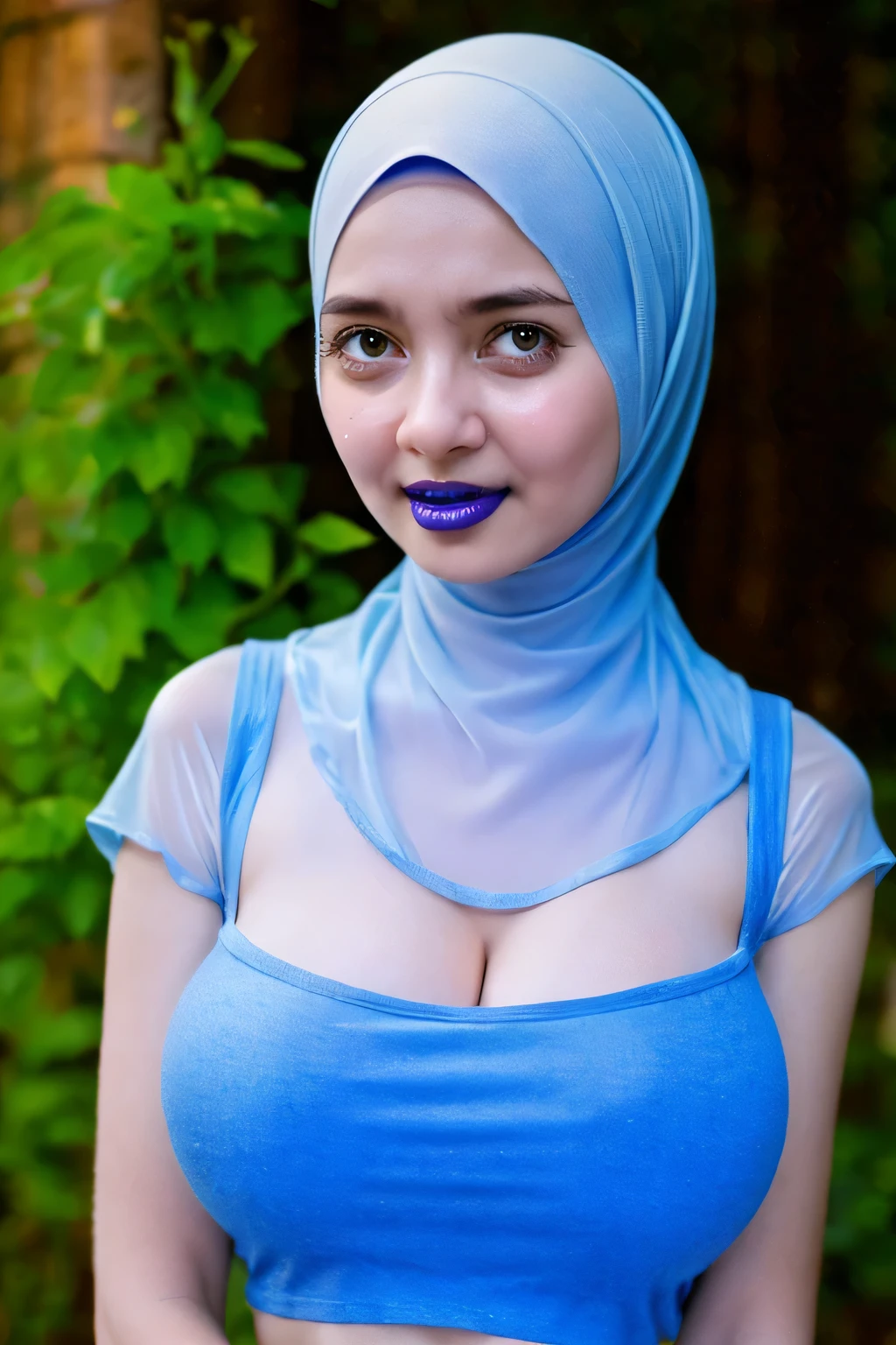 (((Baby Face))), Very cute like a baby face, ((Stylish Hijab)), adorable, 1 girl, , baby face, shy, (face details: 1), (eye details: 1), ((shiny shine shiny round large breasts, cleavage)). Cute posed. proportional body. Ultra High Res. realistic: 1.4, UHD, ((green soldiers pattern)), ((angry)) welcome to the jungle