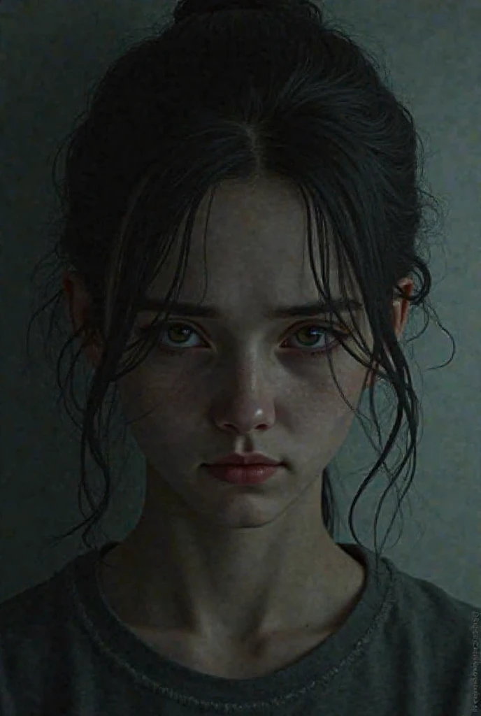 Close-up photo of young woman 20MWAS23, intricate details, natural cinematic lighting, wearing a t-shirt