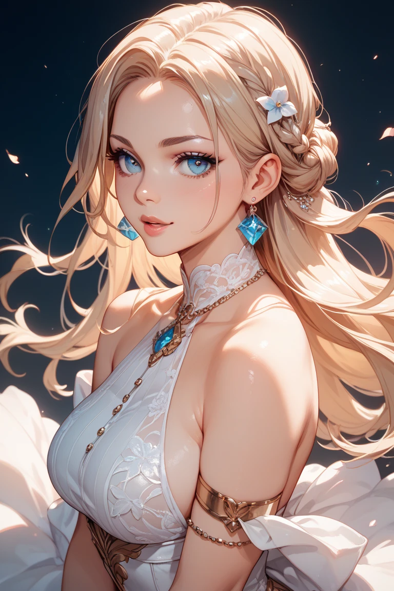 (detailed lips), (realistically:1.37), (vibrant with colors), (Studio lighting), (Focus sharp), (HighDynamicRange), (bokeh), (to contrast), (k hd:1.2), (Elegant hairstyle), (gracefulness), (youthful), (Luxurious and refined accessories), (A pair of big eyes sparkling), (Radiant), (serene), (glowing), (like a dream), (dynamic), (gorgeous one), (very beautiful clothes,Delicate floral lace embroidery), (mistic), (Ethereal), (flawless perfection), (Interesting), (unique), (tmasterpiece), (A high resolution), (Best quality at best, 4K, 8K), single 18 year old girl.DetailsDetailsUpgrade details