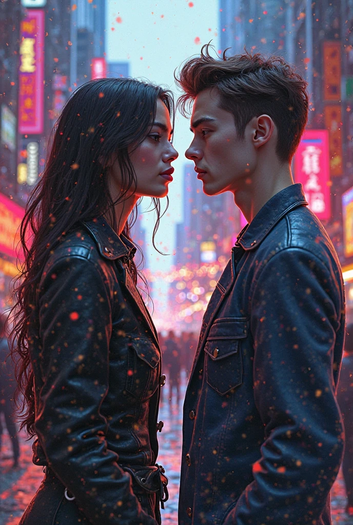 Man and woman Kiss (8k) (ultra realista) (HD) (fantasy) (cidade de Tokio ultra HD)