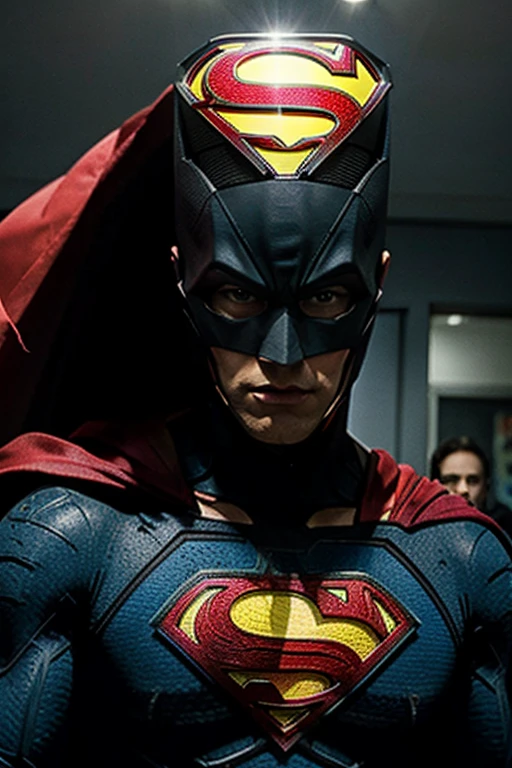 Men in superhero costumes 

