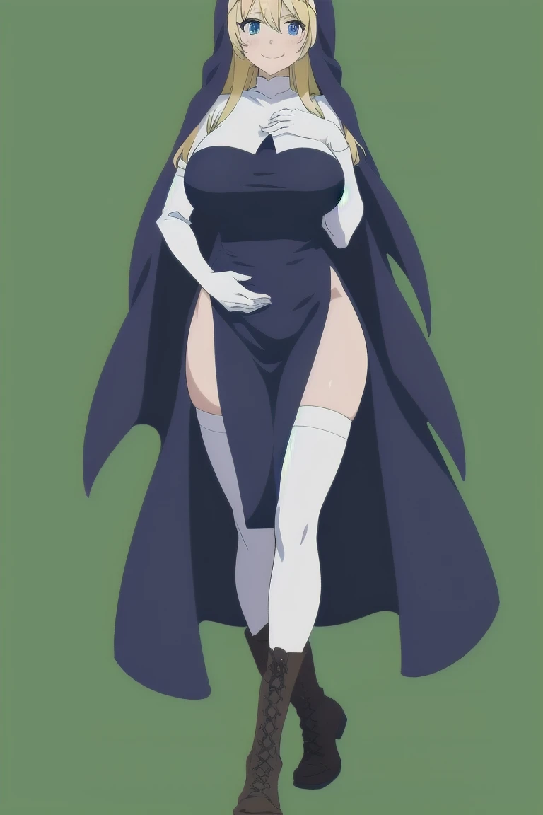 masterpiece full body toe to head beautiful woman butler, 1soloMILF BIMBO full body black uniform wearing a big belt (Nylon Belt for Women) (plain background) bracelets strong body standing by wooden pole