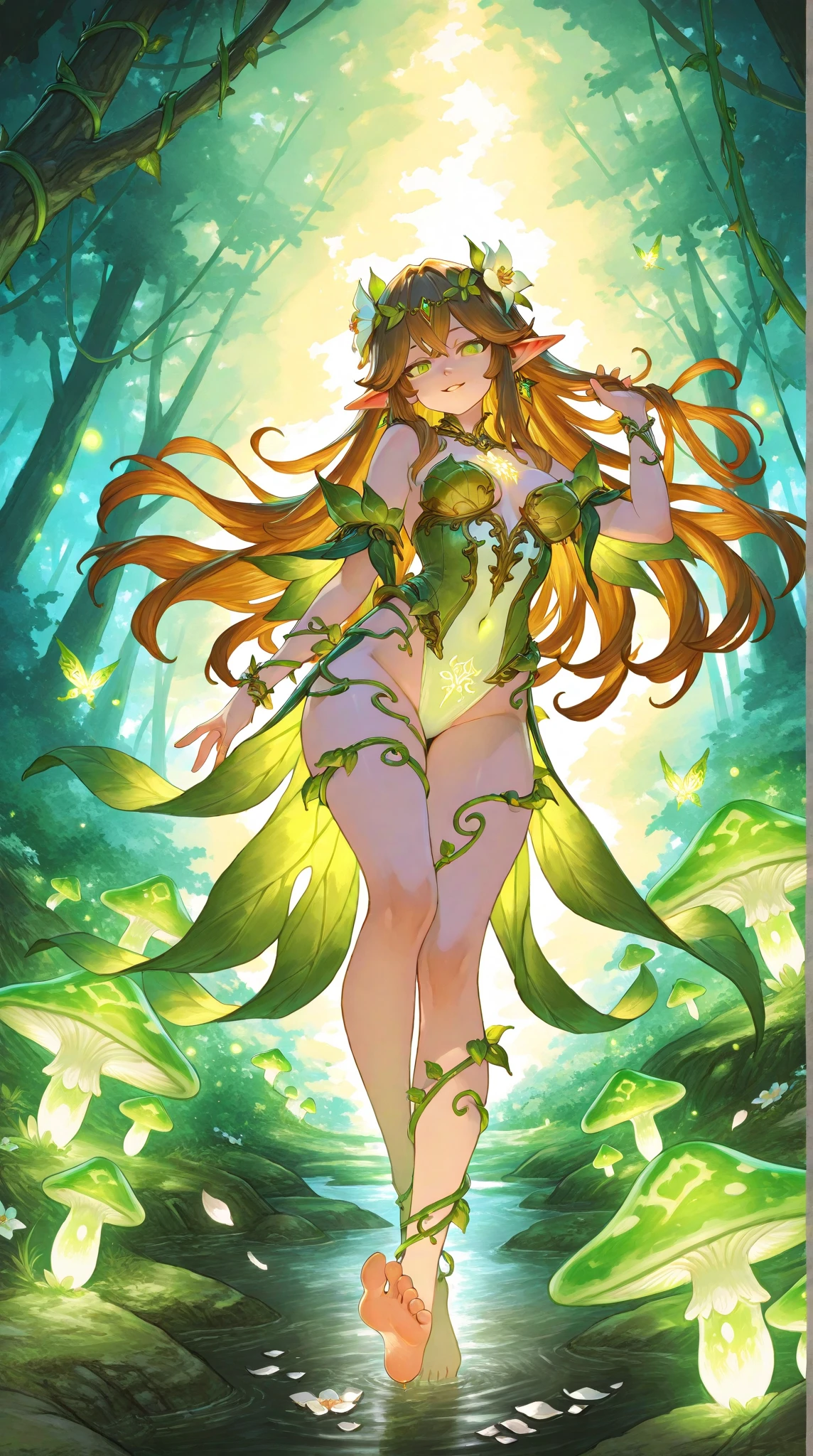 1 girl，Deer God，antlers，role conception，Full body painting，Game costume design，Forest magic，simple blank background，face camera，Ultra-clear，Ultra-detailed image quality，masterpiece，Full body painting，Super details，HD
