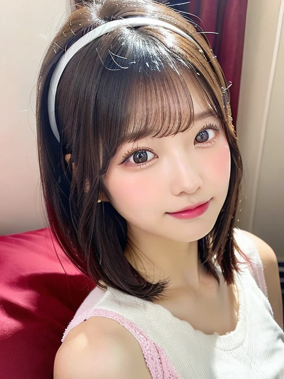 (Best Quality,4K,8K,hight resolution,masutepiece:1.2),Ultra-detailed,extremely detailed eye and face,Beautiful detailed eyes,Beautiful detailed lips,long eyelashes,((Realistic)),Photorealistic:1.37,Young Japan,fine-grained white skin,Dark blue mini pleated skirt,White tank top,beautiful and magnificent composition,Marshmallow-like skin,masutepiece,Attractive,Posing for a photo,Cute,dark blue knee socks,Silver hair color,silky smooth and straight hair,with round face