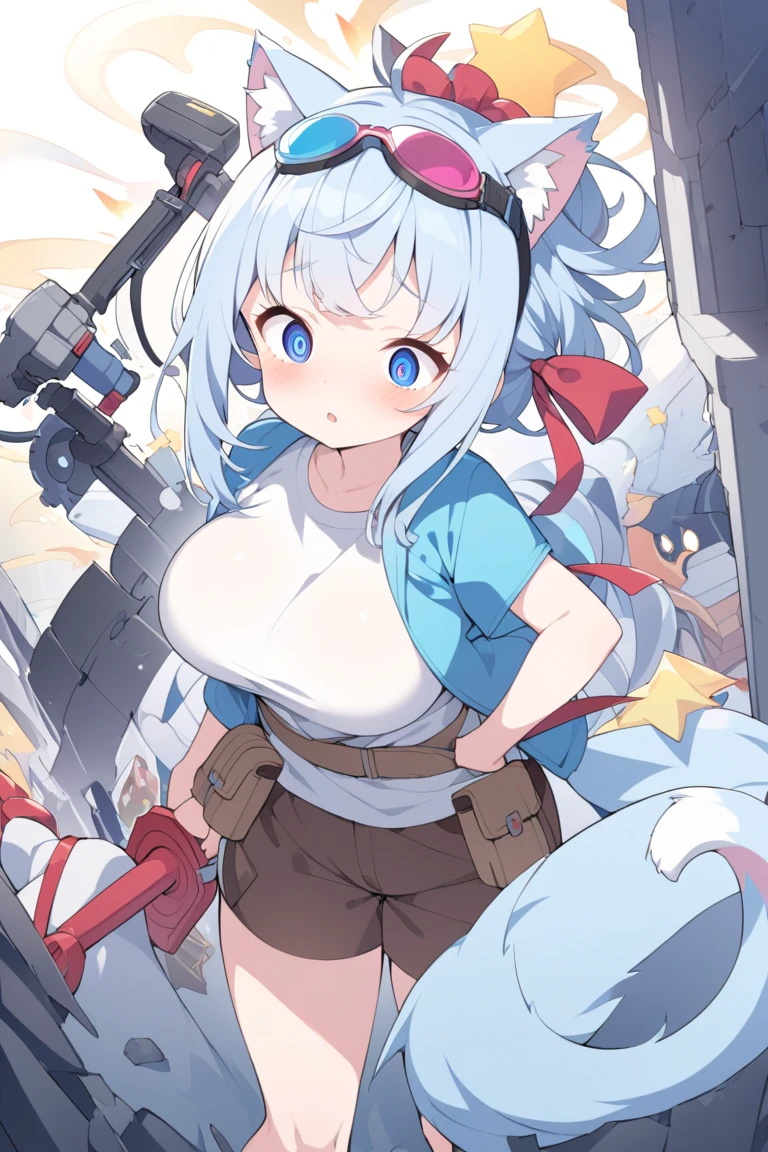 (kemono girl:1.5), (huge tits:1.2), (solo:1.2), (adventurer:1.0), (european future style:1.0)