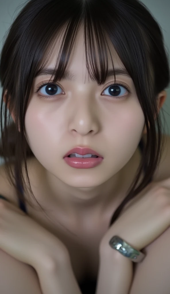 (masterpiece:1.2), (highest quality:1.2), (Very detailed:1.2), (Very detailed face), (reality的:1.2), (Very detailed), 8k,slim and body, Moderate, , Short Bob, ([black] hair), (8K High Resolution), (highest quality), (RAW Image Quality), (reality), (that&#39;reality的な:1.37), Big 目,that&#39;Exquisite（Live-action reality的な style）,The ultimate face,reality的な光と影,clear facial features,Milky skin, Skin with attention to detail,reality的な skin details,Visible pores,（Very detailed）,best portrait, facial, how, (((10 year old Japanese girl, blackhair, ponytail, topless(1.9)))、Cute type), ((((Open your mouth wide and shout(1.9), Get angry(1.9), Crying face(1.9), tears(1.9), Frown(1.9), Frowning(1.9), sad(1.9)、Open your eyes wide(1.9), I was surprised(1.7), Astonishment(1.8), very painful(1.9)、Severe pain(1.9)、Glare)))), Represents a medium, Represents a medium, Cleavage, Kneel on the floor, Happy expression, (In the classroom:1.2), look up, (View from above:1.2), Semen On , ペニスfacial, how, throw, Japan 13 year old girl