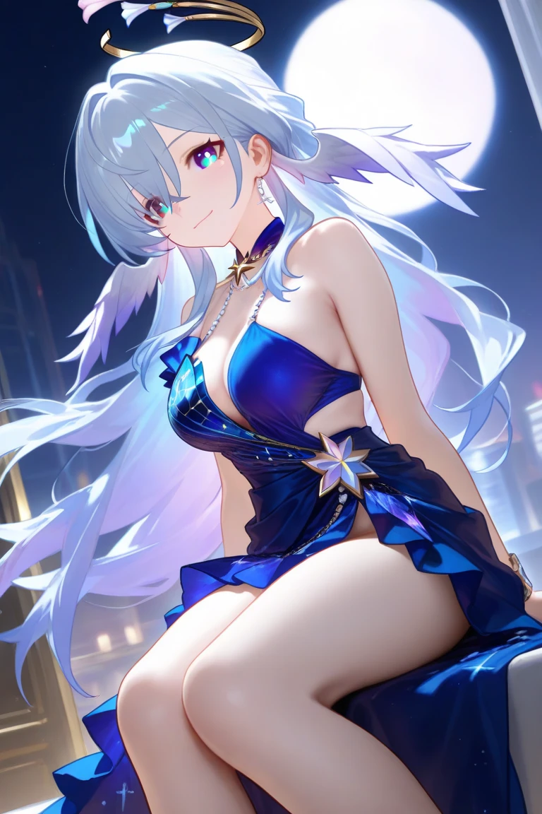 Silver long hair、Deep blue eyes、woman、美しいwoman、Large Breasts、Blue and white Chinese dress、A Chinese dress with a black translucent cloth in the cleavage、Outdoor、During sexual intercourse、orgasm、Shrine maiden costume with hidden curves(100-60-78cm)、he is short
