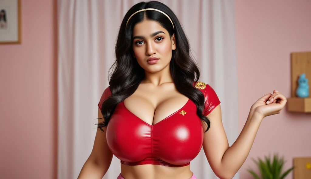 Looks like Kriti Sanon
,31 year old woman,slightly chubby ,studio quality ,arms up,armpits, armpits,sweat,sweaty,sweaty armpits,awesome armpits,sweating ,sleeveless,exhausted,tired,boxing gloves,red blouse, red outfit,wearing boxing gloves on both hands,arms raised,very tired,sweating,arms raised,both arms raised,sweaty,red arm warmers,red arm bands
