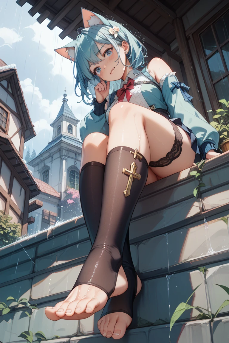 ((((((Reaching Out 1.3)))))),(((((A city in ruins at your feet))))),((((Kneeling)))),Fantastic,long legged,(((A Princess))),(((((Full body depiction))))),((((Randomly sexy poses)))),((((Beautiful soles))))、((((Five fingers on a beautiful sole)))),Big Chest Ribbon,((Teary-eyed)),((((((Colossal tits)))))),((embarrassed from)),Blushing,(((((((Big girl sitting on the roof of the church beyond the tower))))))),((((lowfers)))),the Extremely Detailed CG Unity 8K Wallpapers,top-quality,ultra-detailliert,masterpiece,realisitic,Photo Real,Bright lighting,extremely detailed cute girl,18year old,Innocent big eyes,A detailed eye,(Silvery hair),(shorth hair),(bangss),flawless skin,shinny skin,fair white skin,Fine skin,((((large full breasts)))),((((((plump thighs)))))),((perfect anatomia,nice hand,perfect hand,Five fingers connected to the palm of the hand,accurate hands without incongruity)),Show off panties、pantyshot、(((Super Huge Girl Cute Princess Dress Costume、white colors)))、(((knee high socks))),front facing,(fumo),(fires),(((Rubble Town)))、Ground cracking,