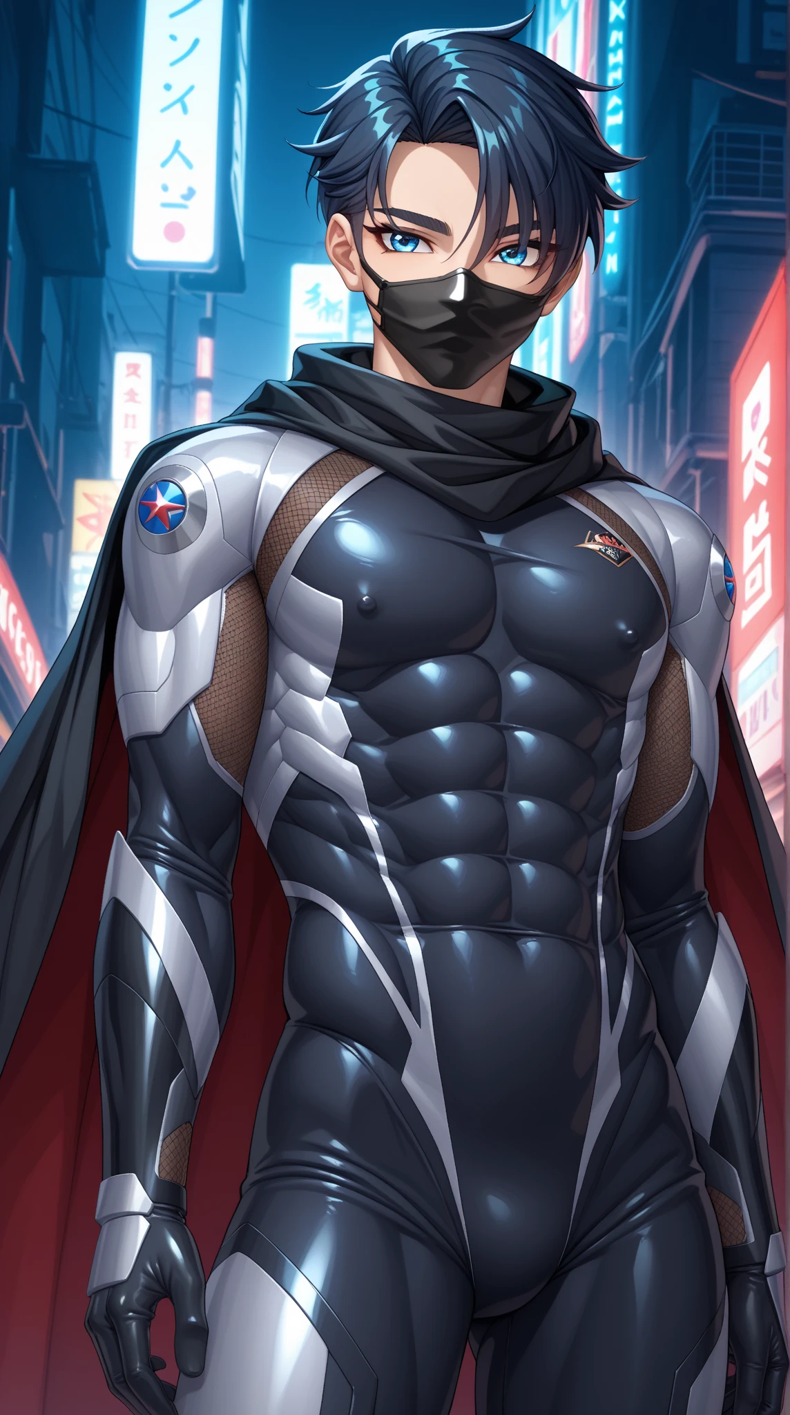 (best quality:1.3), (ultra detailed:1.3), (absolutely resolution:1.3), one boy, Seventeen, whole body, (Cute face:0.8), (orange色のタイトなボディスーツ:1.2), Sci-fi hero suit, orange, Toned Muscles, (Big Ass:1.1), Tan Skin, gloves, boots, (Heavy Armor:1.2), BREAK (torn suit:1.6) (torn breast:1.4), BREAK (Brown Hair:1.3), (Short Hair:1.3), (Short bangs:1.3), (Forehead:0.8), , black eye, (Feeling defeated:1.3), (orgasm:1.3), (blush:1.3), (sweating:1.3), Open your mouth, grid tooth, (Groin bulge:1.1), (Front composition:1.3), Focus on the groin, POV, BREAK (Anime Style:1.3), Futuristic Background, (Cyber Stadium:1.3), nsfw,