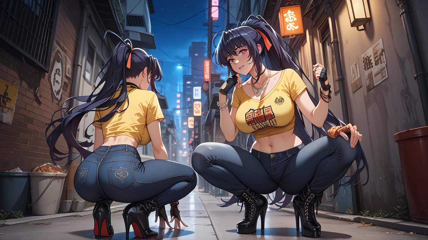 drawing of a woman in a yellow bikini next to a traffic light, some red and purple and yellow, some red and yellow, inspired by Tadanori Yokoo, digital art. colorful comic, [ digital art ]!!, [ conceptual art ]!!, colored sketch anime manga panel, biomechanical oppai, comic digital art, digital art!!, lowres