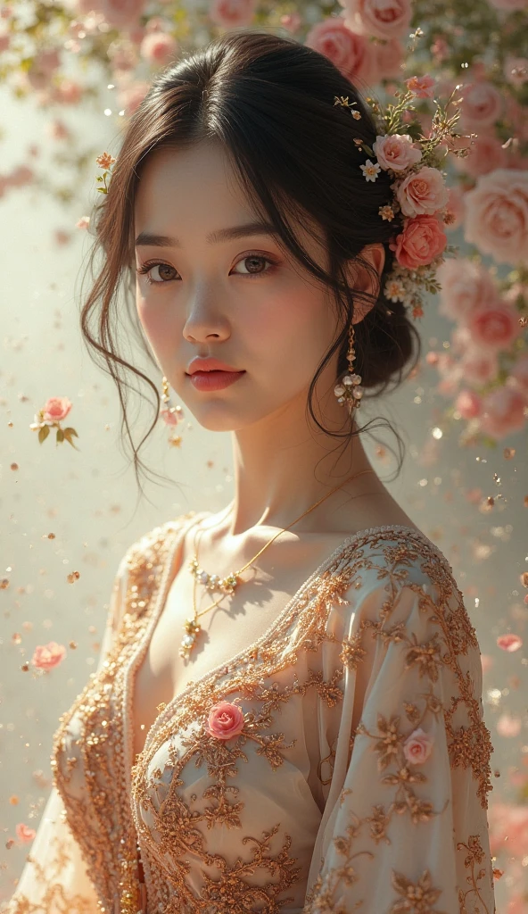 最high quality, masterpiece, High resolution, One person, Chinese Hanfu,Chinese Architect Background, Organza shawl, hair ornaments,necklace, jewelry,Beautiful Face,On top of that_body, Tyndall effect,Realistic, Dark studio, Rim Light, Two-tone lighting,(Skin with attention to detail:1.2), 8k uhd, Digital SLR, Soft lighting, high quality, Volumetric lighting, Frank, photograph, High resolution, 4K, 8k, Bokeh,Girl in white dress