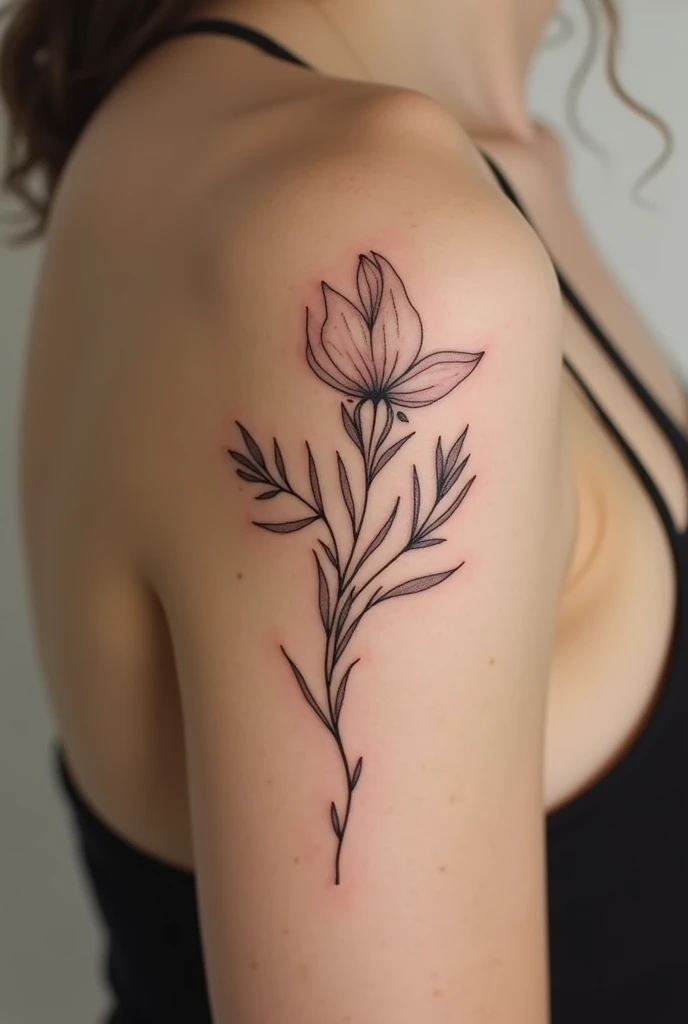 Make a minimalist flower tattoo in my arm and make it small and minimalist 