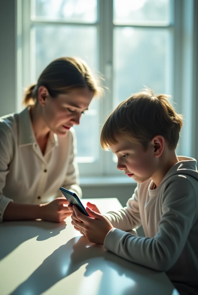 The 56-year-old mother, her skin starting to wrinkle, but her eyes full of love and concern, walked towards her 14-year-old son who was playing video games in front of the computer screen. The handsome face of her son remained calm, showing no emotion.
