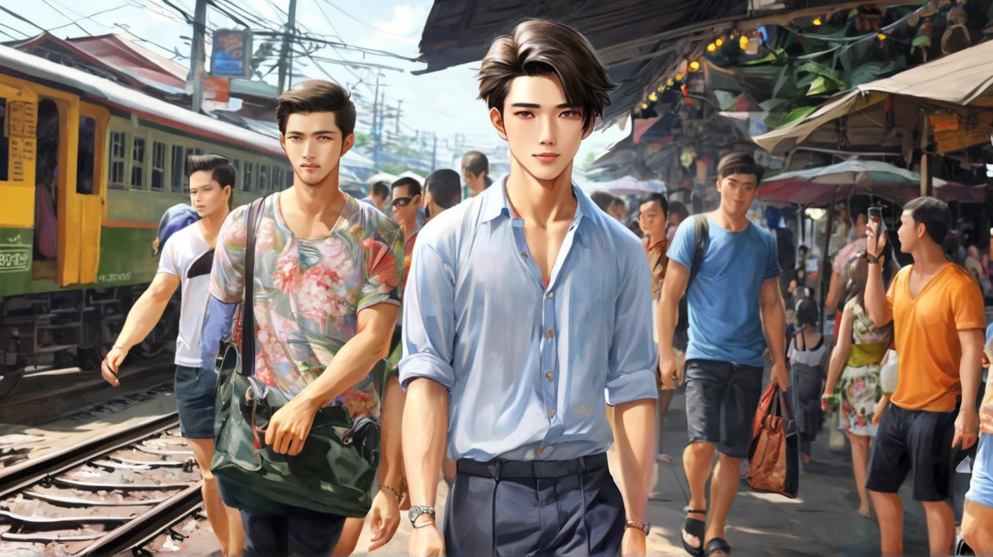 Por favor, Create an image of a man with the appearance of being 30 years old a mixture of Brazilian and Japanese, O fundo deve ser um ambiente chique e confiante, e a roupa do homem deve ser de rico e poderoso.