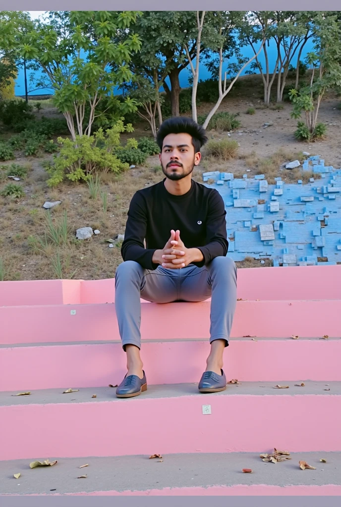 25 year young Pakistani man ultra realistic portrait wearing black formal suit , Apple laptop on table , home background , look at front camera — v 4 ultra HD 8k
