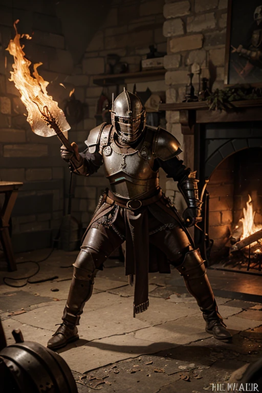 solo, portrait of thearmorer woman hammering a sword in metal workshop, <lora:ARWthearmorer:1>, fire sparks, Photorealistic, Hyperrealistic, Hyperdetailed, analog style, hip cocked, demure, low cut, detailed skin, matte skin, soft lighting, subsurface scattering, realistic, heavy shadow, masterpiece, best quality, ultra realistic, 8k, golden ratio, Intricate, High Detail, film photography, soft focus, blurry background