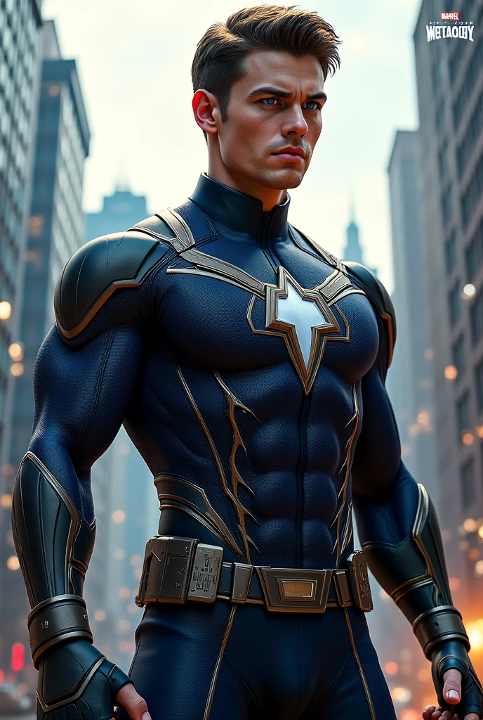 man in front of clean plain background, studio portrait, medium close-up, detailed skin, (captain america:0.85) (bodypaint:1.15), pores, goosebumps, scaled skin, sony alpha, advertising photography, bright high-key lighting, professional headshot, smirk, short black hair, facial hair, beefy, full face <lora:bodypaint1-12:1>