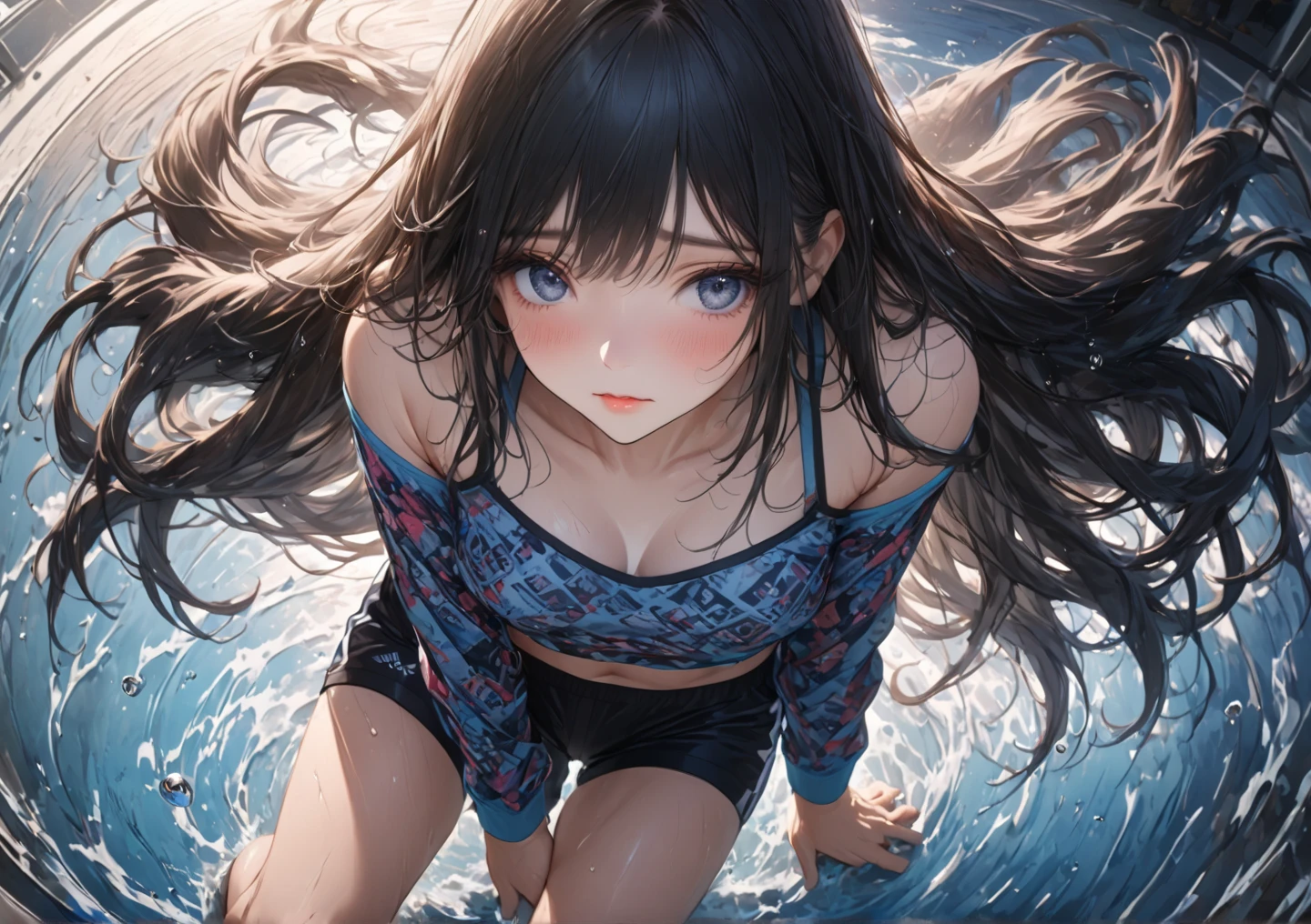(Masterpiece、high resolution)、(Multiple Girls)、Elementary school girl、8-year-old、Flat Chest、Black Hair、short hair、Light blue eyes、White sticky、Embarrassed look(1 person)Exposed nipples、 Navy blue see-through school swimsuit, school classroom, standing pose, dynamic angle, black gal(Dark Skin:1.2)、(correction:1.1)、(short、small、small:1.2)、Cowgirl、Crouch、Leg spread、(Spread your legs、Open legs、Knee Raising:1.3)、between legs、perineum、Super detailed、Bright colors、Very beautiful detailed anime faces and eyes、It looks straight、;D、Shiny skin、(8K、RAW Photos、Highest quality、masterpiece:1.2)、(非常に詳細な8K壁紙)、shape、Professional Lighting、Sharp focus、Written boundary depth、