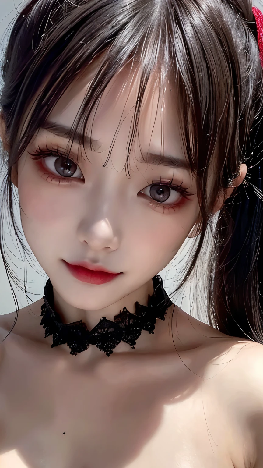 Horns、穿着带有骷髅的裙子的Anime Girl, ((Light brown hair))(Those who wear skirts, gothic maiden Anime Girl, 穿着漂亮裙子的可爱Anime Girl, Anime cute art style, Anime Girl wearing a black dress, Night Core, (Anime Girl), Anime style 4k, Small curve, High-quality anime art style, Anime Girls, demon Anime Girls