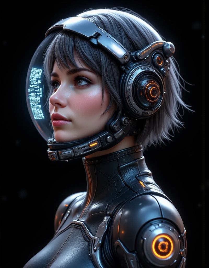 The woman Adriana Lima model secret victory,robotica com traje de astronauta, sujo, intrincado, Science Fiction Glasses, altamente detalhado, Pintura digital, Artstation, arte conceitual, Foco suave, Of course, epic realistic, 8 mil, (detalhes intrincados, hiperdetalhados: 1.2), Artstation, Cinematographic photo, vinheta, (HDR:1.4), cores neutras, noite, screen space refractions --auto