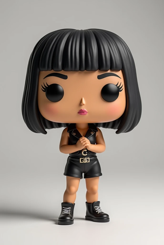 Selena Gomez, from the back showing her ass, full body in high definition with a vinyl record to support her feet in an excellent 8k evolution ((miniature toy for the collection)) --auto --s2