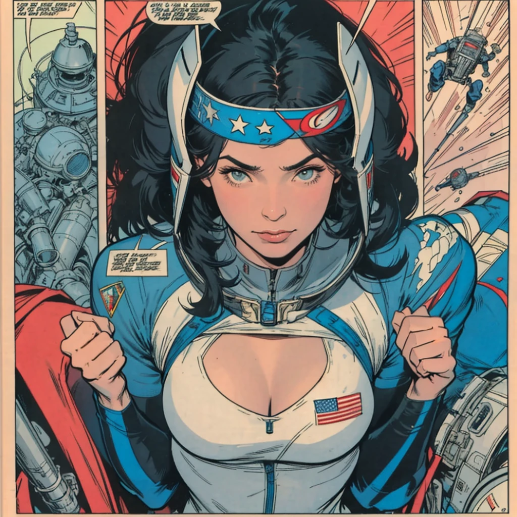 masterpiece,one perfect woman,Excellent sense,cleavage,advertisement,simple background,American Comics,Geometric pattern,city pop,