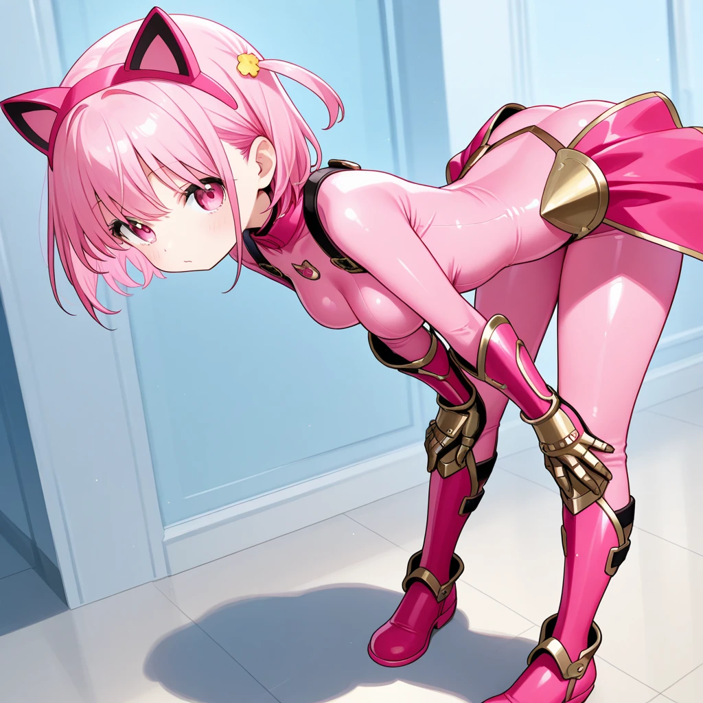 Transformation Heroine Fluorescent pink leotard a miniskirt Fluorescent Pink Long Boots Fluorescent pink gloves Fluorescent pink cloak justice poneyTail Branded Hair Sleeveless A smile with shame a tearful look Western Boots Full body painting long boots Raw feet Poop sitting Thigh legs public restroom Toilet room Toilets Private White bowel movement white Dark underhair White liquor Open your crotch