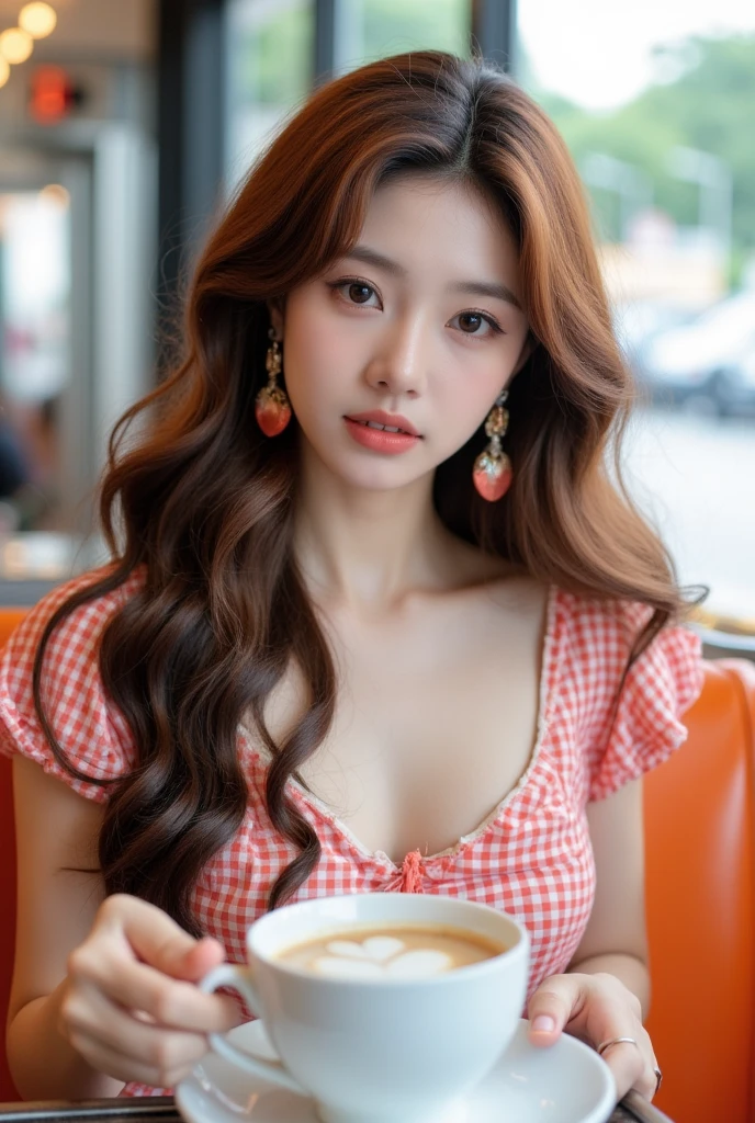 a beautiful mixed girl, beautiful detailed face, perfect hands and feet, long red wavy hair, hair clip, backlighting, delicate nose, lush detailed lips, pink sexy cocktail dress, taking a selfie, eating red delicious japanese noodles, (best quality,8k,highres,masterpiece:1.2),ultra-detailed,(realistic,photorealistic:1.37),portrait,vivid colors,bokeh