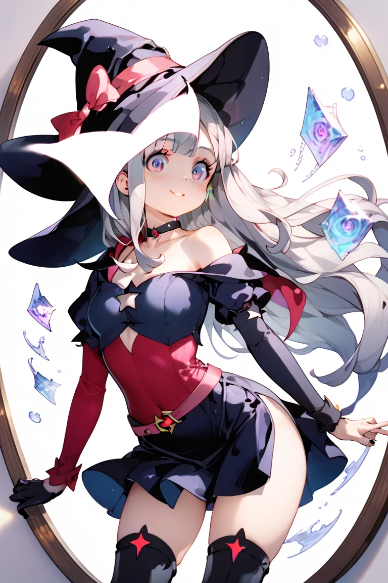 a close up of a cartoon character with a hat on, visual novel sprite, marisa kirisame, illustrious makinami, touhou character, final fantasy tactics character, portrait of lolita, pudica pose, misato katsuragi, shalltear from overlord, shalltear bloodfallen, beatrice blue, holding a pudica pose, artoria pendragon