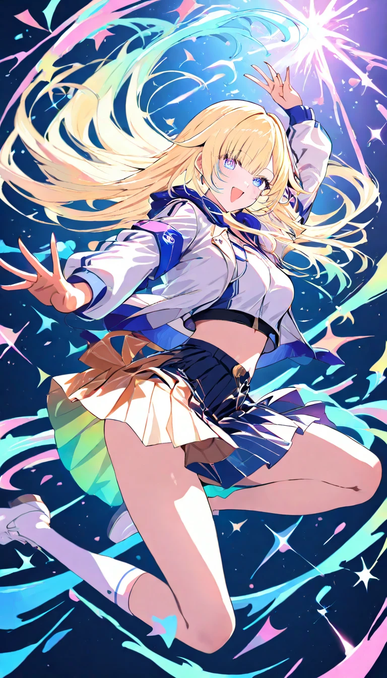 Masterpiece、最high quality、high quality、High definition、High resolution、High detail、Lens flare、Ray Tracing、high qualityのテクスチャー、high qualityの影、Beautiful details、Detailed explanation、Detailed texture、Realistic facial expression、Realistic and colorful、Slender、Cinematic Light、Side light、Sharp Focus、(1 Girl:1.3)、(Intricate detailakeup、Pure Eros Face_v1:0.5)、(Details Beautiful delicate face、Detailed beautiful delicate eyes、Perfect Facial Proportions、Detailed skin、Charm)、Fancy Twin Tails、Beautiful bangs、(Two-tone gradient hair color）、slender、(Upturned beautiful breasts)、Dress shirt、Crop top、Removing the Sleeve、(Detailed crotch、Open crotch、Showing off your crotch)、Female juice、Have a strong orgasm、A slipped white thong、Thighini skirt、Flip up、High slit、Navy blue socks、sneakers、I-shape balance、(Leg spread)、(Raise your arms)、(Take a deep breath、Work on this image step by step)
