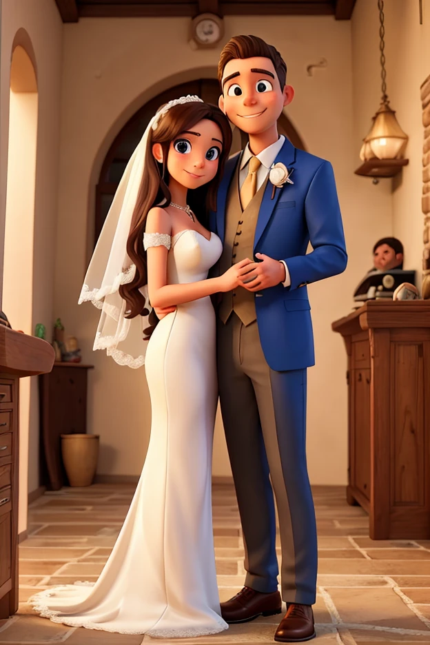 casal no estilo disney pixar, alta qualidade, melhor qualidade
