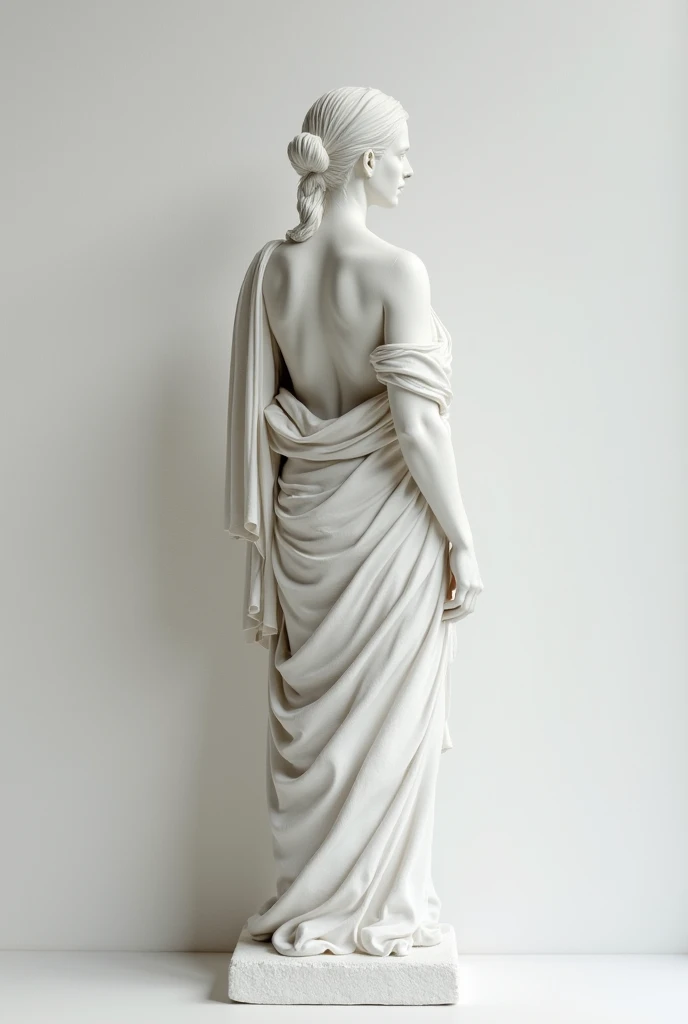 White sculpture of a woman, holding a flower in her hand, Elegant lady with alabaster skin, Sculpture of a woman, figurative art, based on Antonio Canova, inspired by Jules Joseph Lefebvre, Carved in white marble, Statue of the Ideal Woman, Portrait sculpture of the Greek god, Peaceful and graceful, Statue of the Ideal Woman, Elegant and sleek