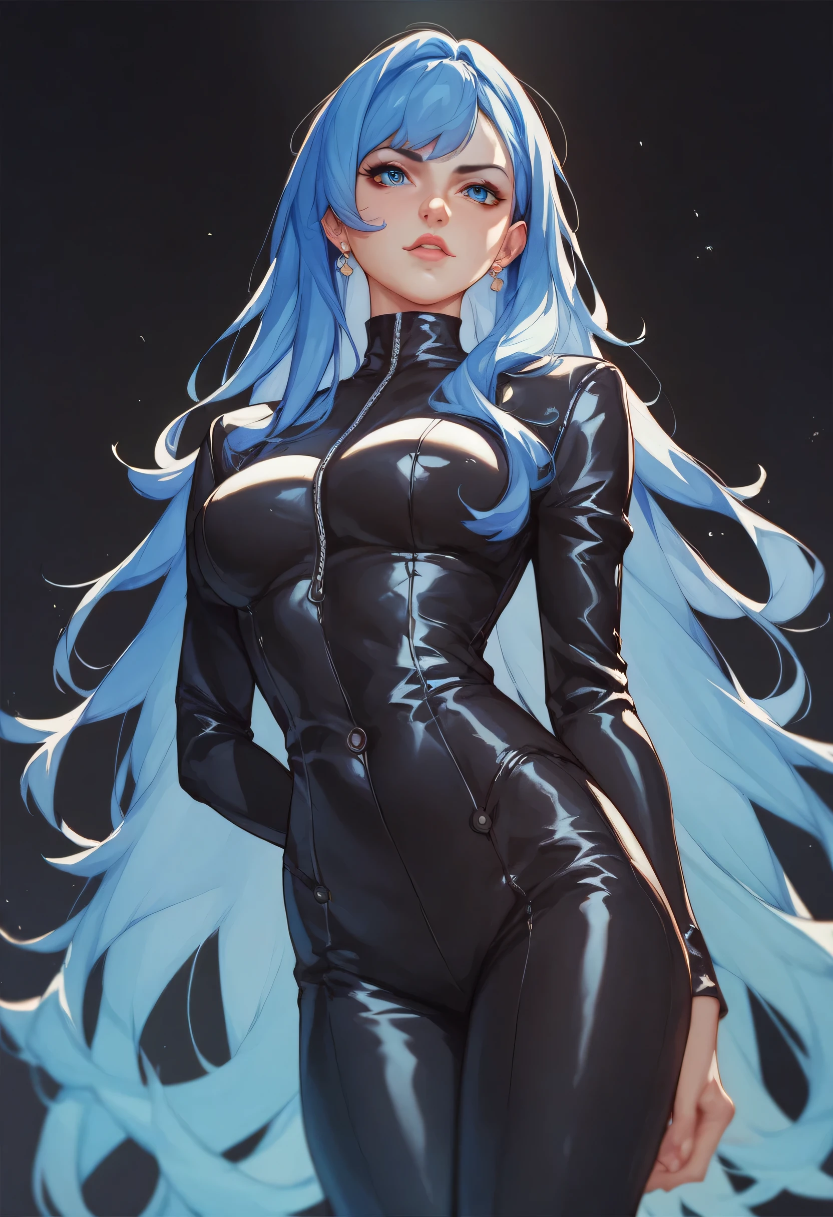 highest quality,detailed description,Full body Esbian,full body,Leotard sneak peek, kung fu pose,dramatic,spread your legs,sweaty, masterpiece, highest quality, Super detailed, GSC Chairman, Hello, colorful hair, hair above one eye, blue eyes, single blade, bangs, large clothes, yellow jacket, wide sleeve, sleeves go over wrists, gray leotard, Grey pantyhose, boots, one leg pantyhose, thigh strap elegant, 1 girl, cute, blushed, looking at the viewer, beautiful eyes, beautiful background, particles of light, Light of the sun, dramaticな照明, outside, shiny, realistic, highest quality, Super detailed, get used to it, scenery, beautiful and detailed eyes, thin hair,