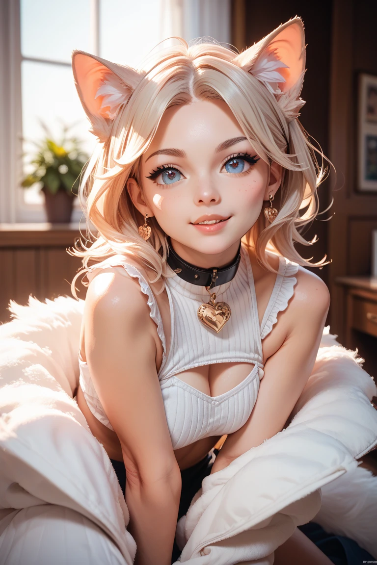 A close-up of a strappy, adorable digital art, cute beautiful, Cute detailed digital art, Cute cartoon, uma linda princesa, beautiful lovely, Realistic cute girl painting, Cute cartoon character, very beautiful cute catgirl, Cute anime girl, Cute and lovely, digital art picture, Cute girl, lovely digital painting, beautiful digital art