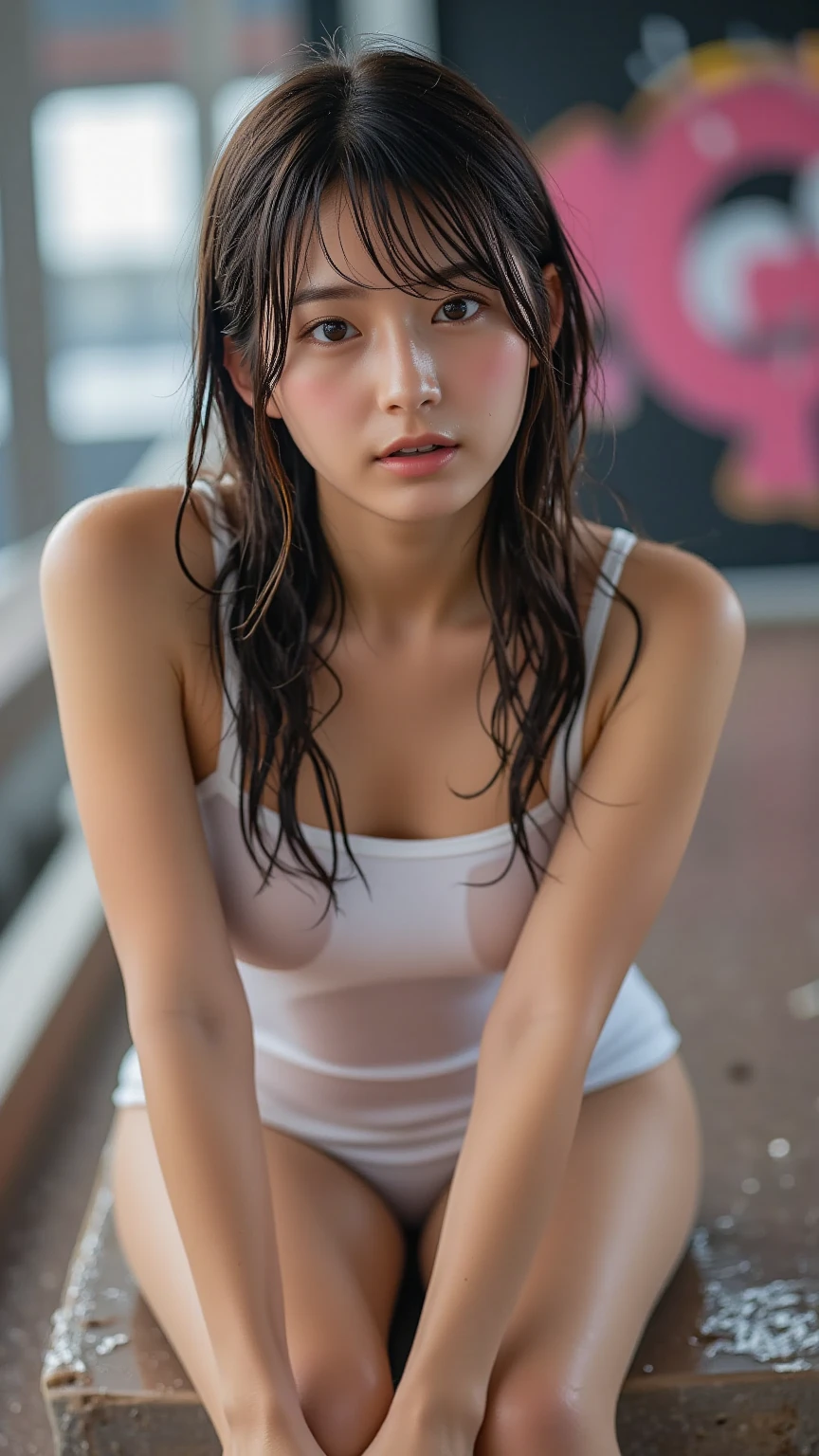 (8k, RAW photos, best quality, masterpieces, : 1.2), (realistic, photorealistic: 1.37), 27-year-old filipino girl with a happy face of homeless, delicate face, happyexpression of despair, sitting and depressed, slums, garbage dumps, piles of garbage, (garbage: 1.5), sloppy, people coming and going, many women, obscene, crowded, poor, torn and dirty tattered dirty clothes, collarbone, no bra, torn micropants, wet clothes, dirty hair, dirty face, dirty skin, sweaty skin, (sweat: 1.5), muddy skin, muddy feet, bare feet, medium breasts, unkempt hair, tan, full body portrait, physically based rendering, cinematic lighting, complex and cinematic look, night, street lamp light, photorealistic, cowboy shot, Dynamic Angle, filipino woman, pinoy, filipina, woman in a bikini standing in a flooded alleyway, model, beautiful asian girl, filipina woman, asian girl, soaked, in an alley, drenched body, , beautiful asian woman, beautiful young woman, after rain and no girls, asian woman, young asian girl, gorgeous young woman, deep water flood, water upto waist