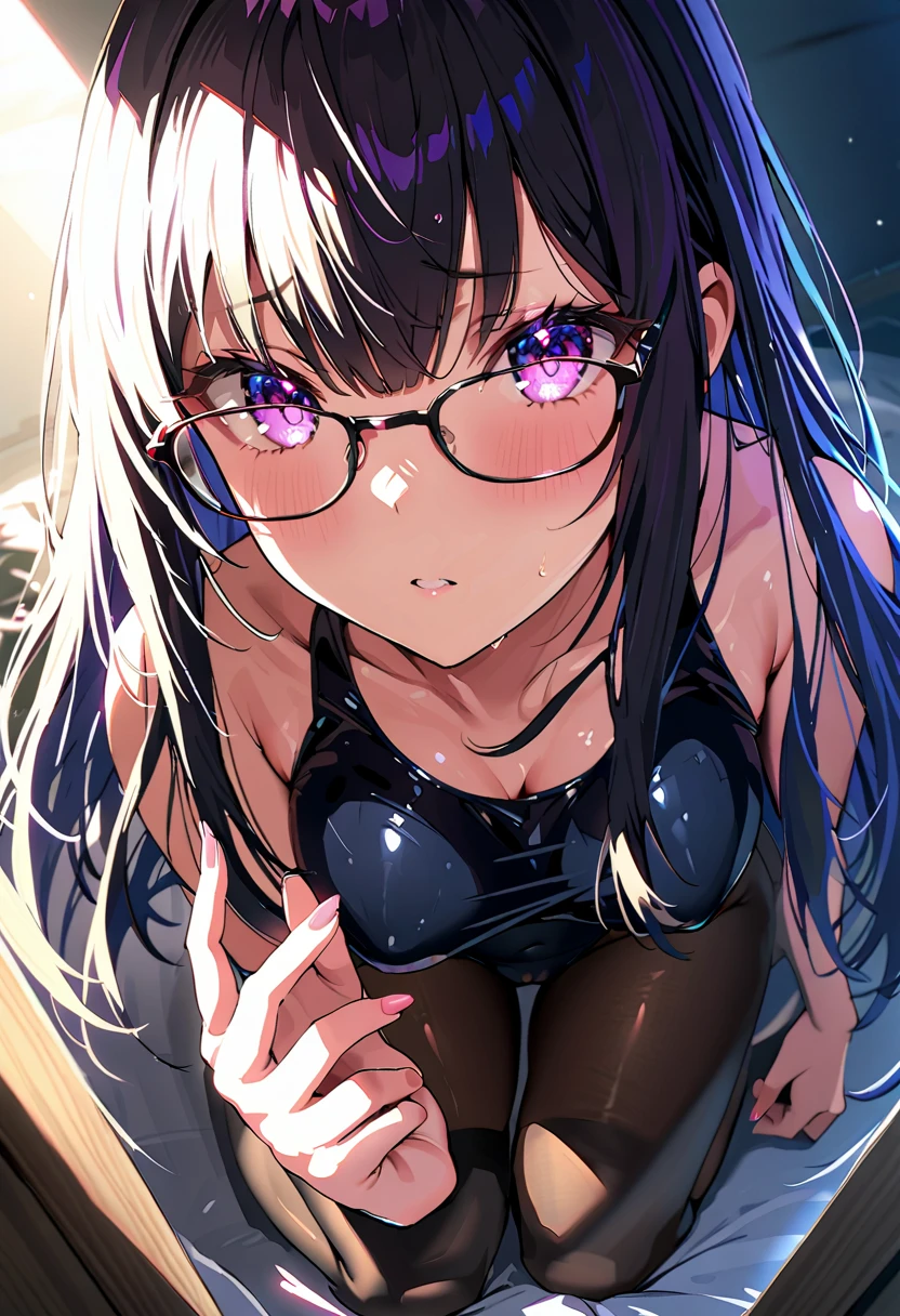 (Absurd:1.5), (Highest quality), (Super detailed), ((Local up)),(masturbation behavior:2),((Completely naked)),whole body,Massage the breasts, Cute 12 year old girl,A seductive look,Beach, Russians and Japan,(Small breasts:2), ponytail,Twin tails、Ultra-slim legs、Wearing thin-framed glasses、Silver Hair、Black Hair、Glowing Skin、Healthy Body、Amazingly cute、Wet body、