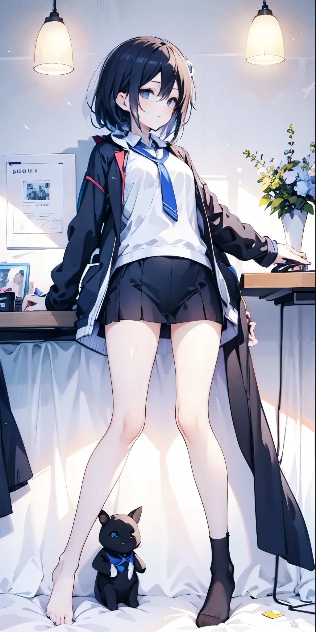 , masterpiece, best quality, artist: yunimaru, artist: esuthio, artist: nanatsuki_sousuke, (artist: wlop: 0.5), jijia, 2d, animation, masterpiece, best quality, ((artist: reoen), (artist: fuzichoco), (artist: atdan), (artist: torino_aqua: 0.5), 2024: 0.5), (artist: omone_hokoma_agm: 0.8), jijia, 2d, anime, multi-view, pencil sketch, (sketch, ((no shoes)), shy, best quality, graphite (medium), ske, gradient, rainbow, notes, line sketch, high resolution, ridiculous, (super details: 1.1), (illustration: 1.1), (infographic: 1.2), pajamas, (all clothing configurations: 1.15), (solo), perfectly drawn hands, standing, cohesive background, paper, action, character

(thigh height: 1.2), (Impossible_clothes: 1.2), (Sketch style: 0.5), [[Exquisite fingers and hands: 0.55]:: 0.85], (Detailed fingers), (Empty hand: 1.1), bare hands, (Beautiful_face), ((Complex_Details)), clear face, ((Fine_Details)), fine fabric_emphasis, ((Gloss))，female Kirito，genderbent Kirito:1.2