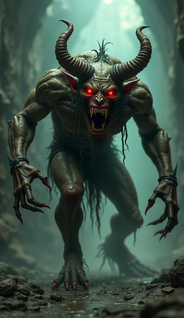 Monster, dangerous, large, detalliert, dunkler epischer Hintergrund, 4k