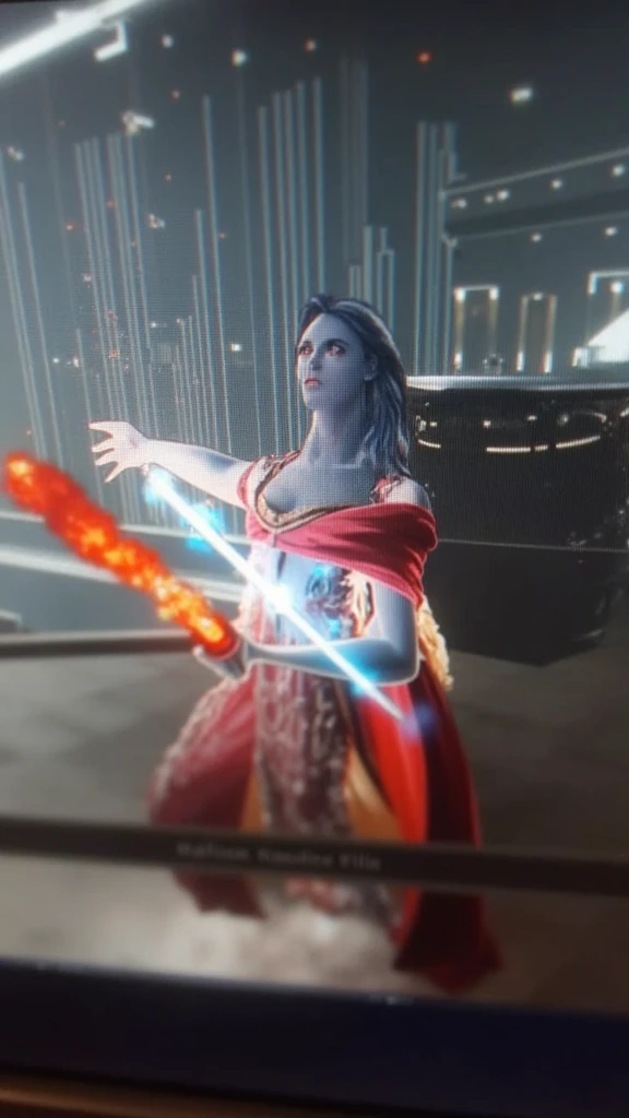 arafed woman in white dress in a room with statues, vfx action shot, style is a blend of æon flux, combat mech clothes, jeffrey smith and rlon wang, dressed in samurai armour, rendering of beauty pageant, syndicate(2012), female dancer, still from alita, media art, porcelain sculpture --ar 16:9 --auto --s2