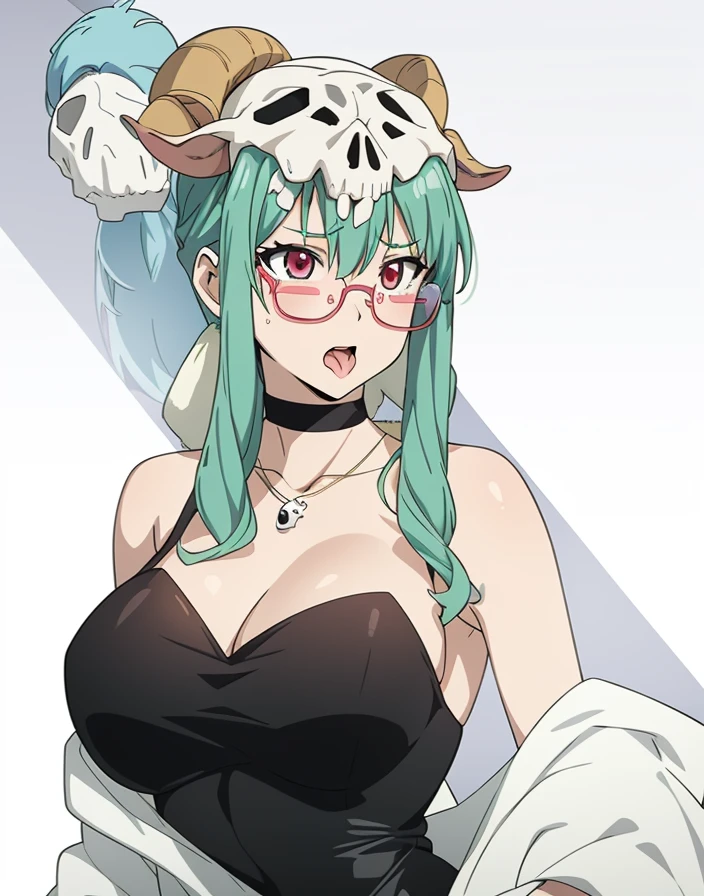 masterpiece, best quality, <lora:idkk:1>, 1girl, fauna, curvy, antlers, long hair, green hair, yellow eyes, cow ears, neck bell, collar, cow print, print bikini, print gloves, looking at viewer, smile, ebiblue, monochrome, greyscale, gesugao, sketch, black background, spot color, <lora:Ebiblue:1>