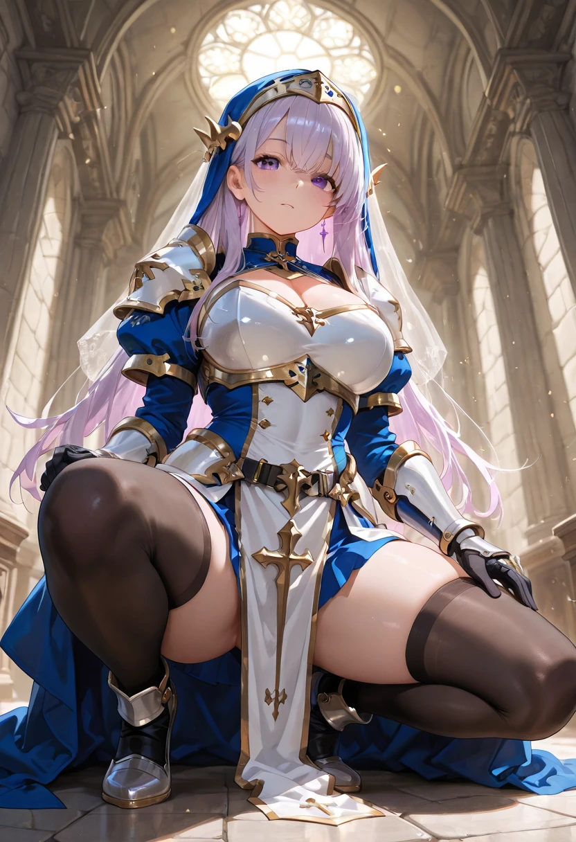 highest quality、16k high resolution、Super detailed、masterpiece、Live shooting、realistic:1.4、hyper realism:1.4、sharp focus、very delicate and beautiful、small details、1 female、(european:1.2)、(brunette warrior girl)、(spread your legs:1.3)、(show panties:1.3)、(white panties:1.1)、 (sit on the throne: 1.1)、(super beautiful)、(beautiful face:1.5)、(plate armor)、(detailed face)、(fine and beautiful eyes)、Perfect round eyes、(lip details)、lipstick、(knight armor)、(green skirt: 1.3)、(Steel Breastplate 、Gauntlet of Steel: 1.2),,, medieval fantasy, dungeons and dragons, RPG characters, At SFW