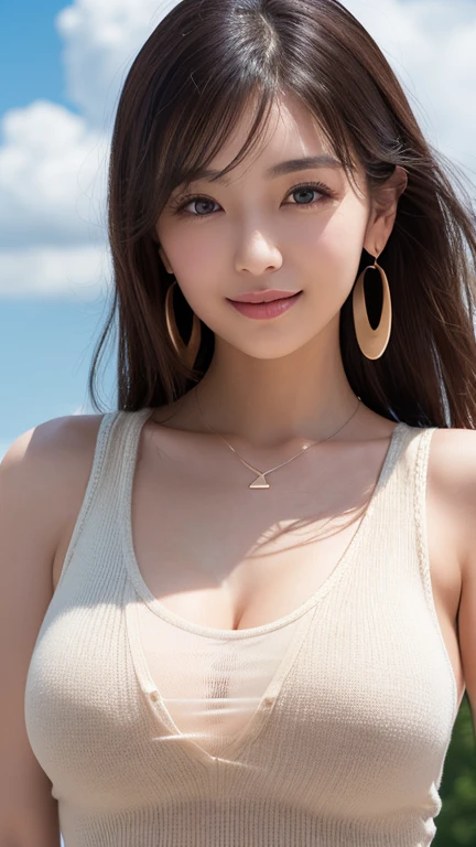 (best quality, masterpiece, ultra detailed, ultra high res, photorealistic, raw photo, absurdres, absolutely resolution:1.3), 1 beautiful woman, finely detailed hair texture, beautiful and perfect female form, anatomically accurate, highly detailed and realistic skin, super fucking beautiful detailed face, golden ratio, natural makeup, (elegant hands), (beautiful pale skin), (Oversized Breasts, generous cleavage), (intricate cloth texture, Wearing Tropical-pattern-micro bikini), (Earrings, Pendant), 
BREAK,
realistic eyes, captivating detailed eyes, symmetric eyes, light brown eyes, double eyelids, thin eyebrows, (glossy lips:1.4), (face waiting for kiss, blush:1.3), 
BREAK,
((short bob cut, dark brown hair, bangs:1.2)), (Summer, Afternoon, Sitting with Knees Up on Sandy Beach)