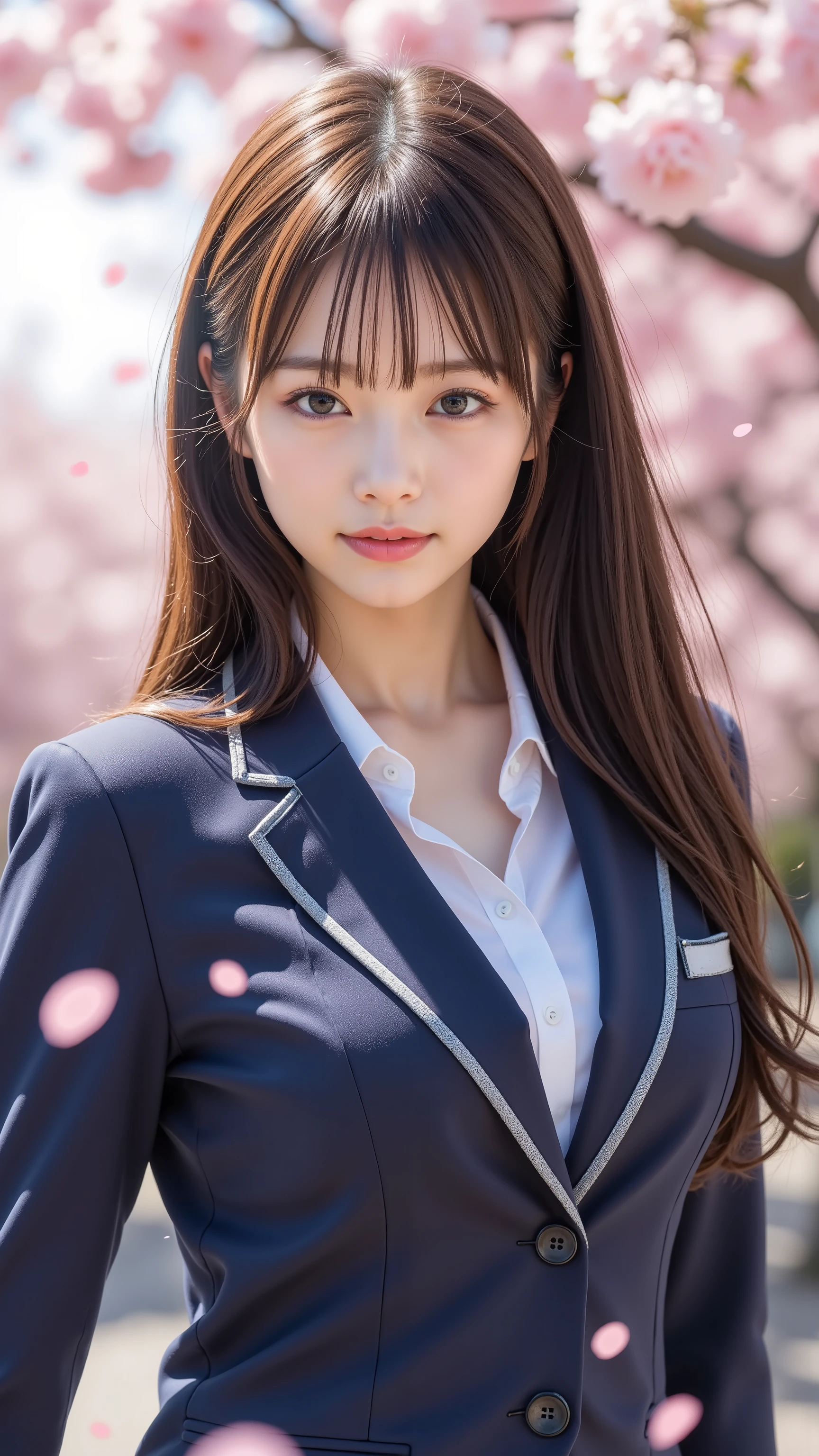 nsfw, Korean idol, Nogizaka Idol,Actress, gravure idol, Graduation Ceremony、 high school girl、uniform 、 navy blue blazer 、 cherry blossoms in full bloom、Cherry Blossom Confetti 、 Term ratio、 cute、(( 18 year old woman:1.ung cute Japanese face , OFFICIAL ART,Highly Detailed CG Unity 8K Wallpaper on My Window in My Hotel Room in the Morning,( masterpiece:1.0),( top quality:1.0), 超Aの nothing,4K, Very Well Detailed, photo shoot, 8k, nothing, Kodak Portrait 400, Film Grain, lens flare glow, Portrait of him straddling a dolphin's back, ,8k、 Viewer shows
