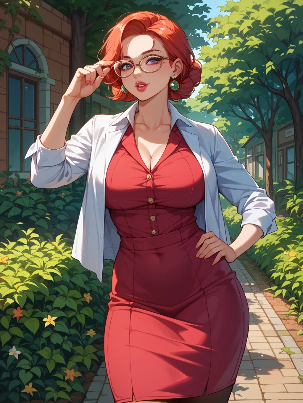 1 girl, cute outfit, plunging neckline, breasts over exposed, puckering mouth, holding lemon slice, comical, full body, detailed realistic portrait, high quality, 8k, photorealistic, studio lighting, masterpiece, beautiful detailed eyes, beautiful detailed lips, extremely detailed face, long eyelashes, elegant, glamorous, intriguing, dynamic pose, natural lighting, warm color palette, cinematic composition