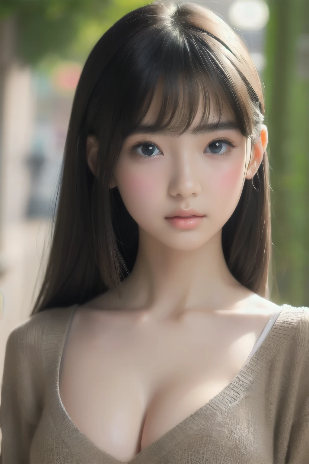 Highly detailed CG Unity 32k wallpaper, Realistic , photographrealistic , Raw photo , high-definition RAW color photography , professional photograpy , Best Quality , 超A high resolution , ultra-detailliert , official photo . Break sharp focus , detailed shadow , Soft lighting , Bokeh , bloom , Light from the front , Cinematic lighting , Light on Face , Beautiful lighting , Retro environment , Camera Flash , a polaroid photo , lo fi , Graded Tone , Film grain . adorable girl , kind , grateful , Seductive smile , Natural makeup , Beautiful eyes , Big eyes , Natural eyes . Thin eyebrows . Breaking small breasts . slim . Short stature . Beautiful skin . gleaming skin . Smooth skin . Natural Skin . Break POV . ((close up)) . (Beautiful face) .1a person、 Half body shot,extremely detailed cute girl,(20yr old)、