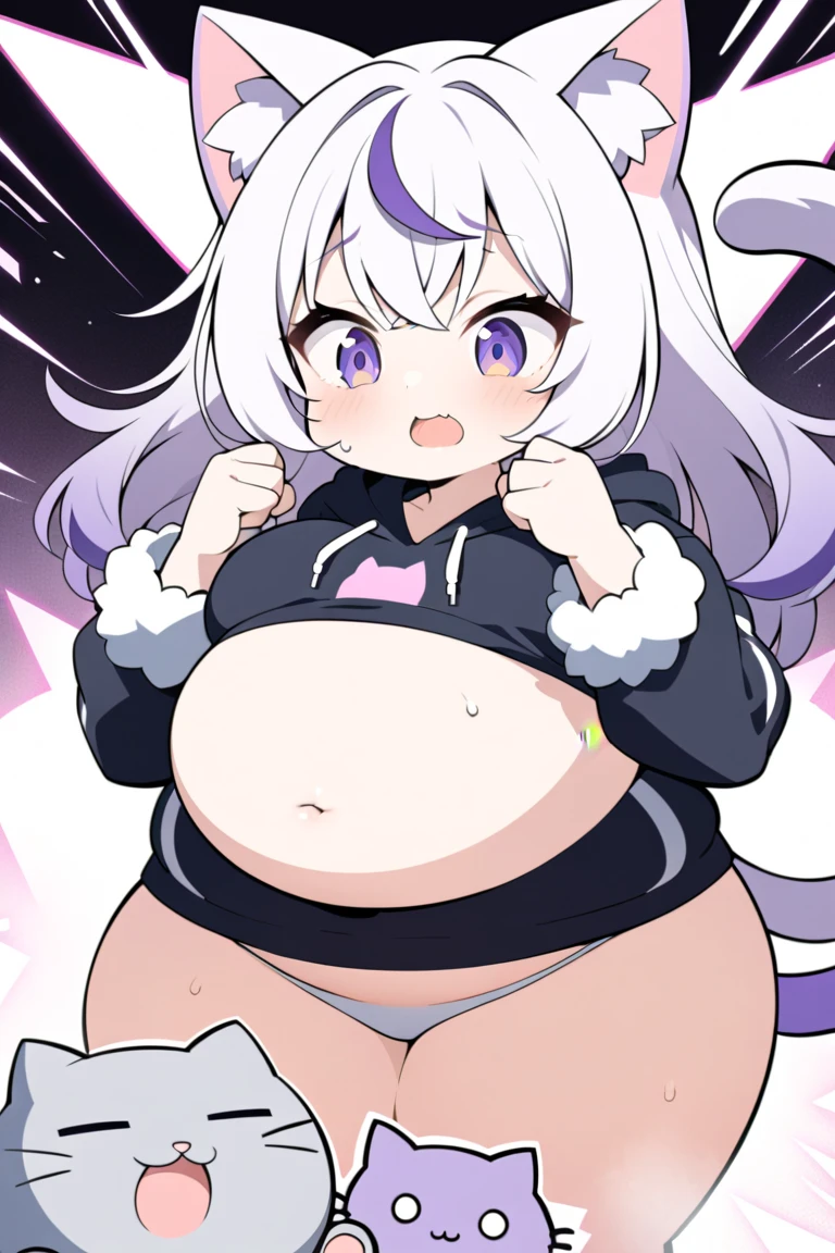 pregnant with many girls, Have cat ears,Pregnant, childbirth, work、A belly so huge that it can&#39;t exist in reality、Belly on the verge of bursting、Looks very painful、small face、Giant belly、Big belly、、masterpiece、embarrassed look、Are fat、Belly bigger than body